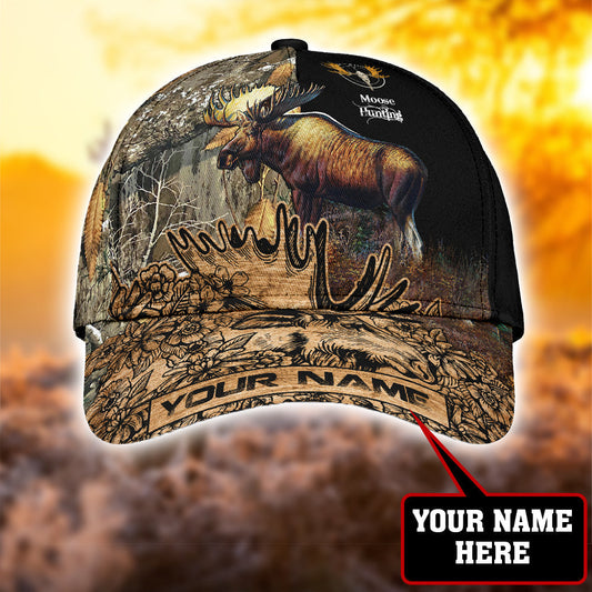 Maxcorners 3D All Over Print Baseball Cap Personalized Name Hunting Classic Cap Mouse Hunting LM0402