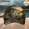 Maxcorners Fishing Rustic Bark and Sunset Customized Name 3D Cap