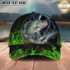Maxcorners Neon Green Flame Thunder Fishing Cap Personalized Name 3D Cap