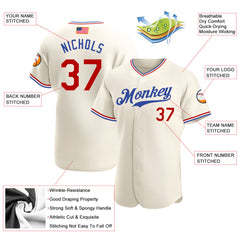 Maxcorners Custom Navy White-Gold Premium American Flag Fashion Baseball Jersey LM0210