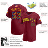 Maxcorners Custom Brown Red-Cream Premium American Flag Fashion Baseball Jersey LM0210