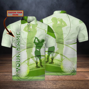 Maxcorners Golf Green Customized Name 3D Shirt