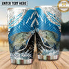 Maxcorners Fishing Tumbler Blue Ice Shard Mountain Design Personalized Name Tumbler (13 Species)