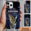 Maxcorners Dark Hexagon Water Splash Personalized Name Phone Case (13 Fish Species)