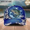 Maxcorners Fishing Scale Pattern Ocean Wave Style Personalized Name Classic 3D Cap (9 Breeds)