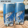 Maxcorners Fishing Tumbler Bright Blue Water Ripple Design Personalized Name Tumbler (13 Species)
