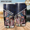 Maxcorners Fishing Tumbler Dark Patriotic Flag Emblem Design Personalized Name Tumbler (13 Species)