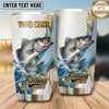Maxcorners Fishing Tumbler White Gold Marble Geometric Design Personalized Name Tumbler (13 Species)