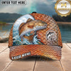 Maxcorners Fishing Olive Scale Wave Splash Circle Logo Personalized Name 3D Cap (12 Fish Species)