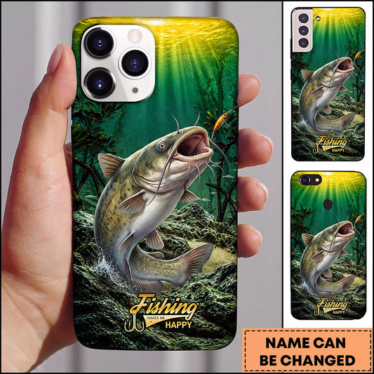 Maxcorners Underwater Sunbeam Nature Personalized Name Phone Case (13 Fish Species)