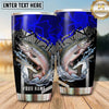 Maxcorners Fishing Tumbler Royal Blue Futuristic Maze Design Personalized Name Tumbler (13 Species)