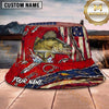 Maxcorners Fishing Green Camo Fishing Adventure with Bold Splash Personalized Name 3D Bucket Hat (13 Fish Species)