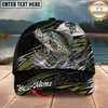 Maxcorners Fishing Hexagon Camo Water Splash Personalized 3D Cap (12 Fish Species)
