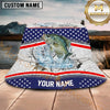 Maxcorners Fishing Patriotic Compass Personalized Name 3D Bucket Hat (12 Fish Species)