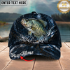 Maxcorners Fishing Dark Ocean Splash Personalized 3D Cap (12 Fish Species)