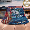 Maxcorners Fishing Patriotic American Flag Fishing Design with Dynamic Water Splash Personalized Name 3D Bucket Hat (13 Fish Species)