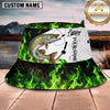 Maxcorners Fishing Vibrant Green Flame Fishing Action with Bold Graphic Personalized Name 3D Bucket Hat (13 Fish Species)