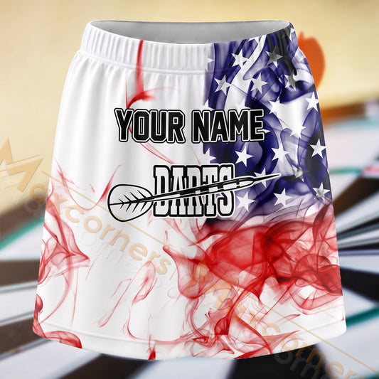 Maxcorners Darts Patriotic Smoke Dartboard Personalized 3D Skort, Skirts With Shorts