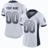 Maxcorners Custom White Navy-Gray Drift Fashion Football Jersey LM2605