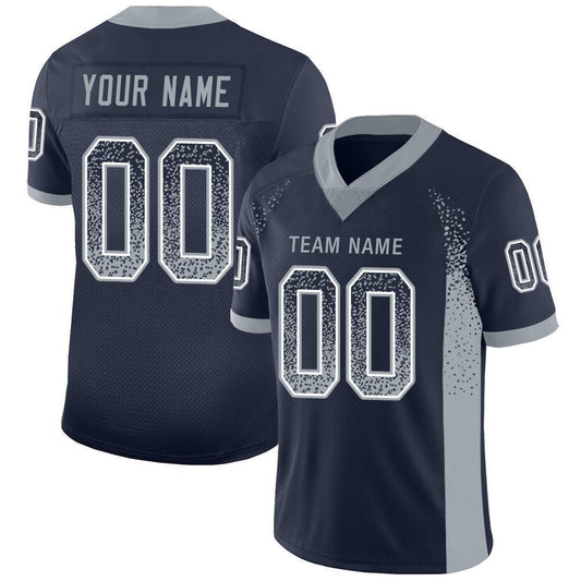 Maxcorners Custom Navy Light Gray-White Drift Fashion Football Jersey LM2605