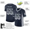 Maxcorners Custom Navy Light Gray-White Drift Fashion Football Jersey LM2605