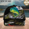 Maxcorners Fishing Hexagon Camo Water Splash Personalized 3D Cap (12 Fish Species)