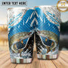 Maxcorners Fishing Tumbler Blue Ice Shard Mountain Design Personalized Name Tumbler (13 Species)