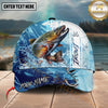 Maxcorners Fishing Blue Water Splash Hook Personalized 3D Classic Cap (12 Fish Species)