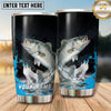 Maxcorners Fishing Tumbler Black Blue Double Catch Honeycomb Design Personalized Name Tumbler (13 Species)
