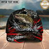 Maxcorners Fishing Black Red Lightning Splash Personalized 3D Cap (12 Fish Species)