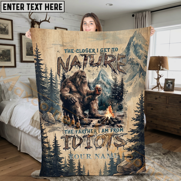 Maxcorners Bigfoot Nature Mountains Campfire Adventure Personalized 3D Blanket