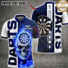 Maxcorners Darts Flaming Skull Vertical Typography Multiple Options Personalized Name, Team Name 3D Shirt