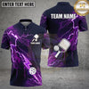 Maxcorners Pickleball Polo Electric Bolt Paddle Ball Multiple Options Personalized Name, Team Name 3D Shirt
