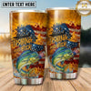 Maxcorners Fishing Tumbler Retro Orange Fishing Beer Design Personalized Name Tumbler (13 Species)