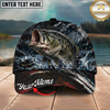 Maxcorners Fishing Dark Marble Water Splash Personalized 3D Cap (12 Fish Species)