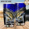 Maxcorners Fishing Tumbler Royal Blue Futuristic Maze Design Personalized Name Tumbler (13 Species)
