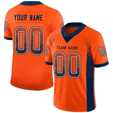 Maxcorners Custom Orange Navy-White Drift Fashion Football Jersey LM2605
