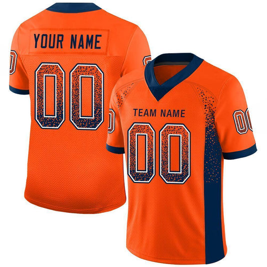 Maxcorners Custom Orange Navy-White Drift Fashion Football Jersey LM2605