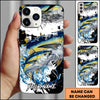 Maxcorners Fishing Phone Case Abstract Splash Modern Art Personalized Name 3D Phone Case (10 Fish Species)