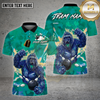 Maxcorners Bowling Shirt Lightning Gorilla Power Strike Multioptions Personalized Name, Team Name Unisex 3D Shirt
