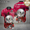 Maxcorners Billiards Shirt Silver 8 Ball Splash Art Multioptions Personalized Name, Team Name Unisex 3D Shirt