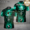 Maxcorners Billiards Shirt Skull 8 Ball Fire Multioptions Personalized Name, Team Name Unisex 3D Shirt