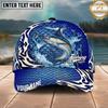 Maxcorners Fishing Scale Pattern Ocean Wave Style Personalized Name Classic 3D Cap (9 Breeds)