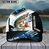 Maxcorners Fishing Blue Flame Sport Pattern Personalized Name 3D Cap (11 Breeds)