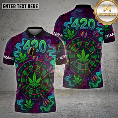 Maxcorners Darts Shirt 420 Neon Dartboard Glow Multioptions Personalized Name, Team Name Unisex 3D Shirt (4 Colors)