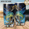 Maxcorners Fishing Tumbler Golden X-Ray Skeleton Design Personalized Name Tumbler (13 Species)