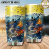 Maxcorners Fishing Tumbler Beer Foam Patriotic Splash Design Personalized Name Tumbler (13 Species)