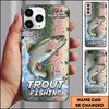 Maxcorners Green Grunge Water Splash Personalized Name Phone Case (13 Fish Species)