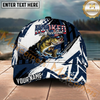Maxcorners Fishing Patriotic Freedom Graphic Multi Options Personalized Name 3D Cap (11 Fish Species)