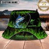 Maxcorners Fishing Neon Hook Flame Personalized Name 3D Bucket Hat (12 Fish Species)